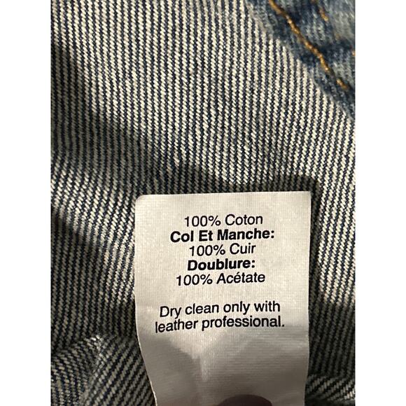 Madewell x Veda Women's Leather and Denim Biker Jacket Size XSmall - Picture 9 of 9